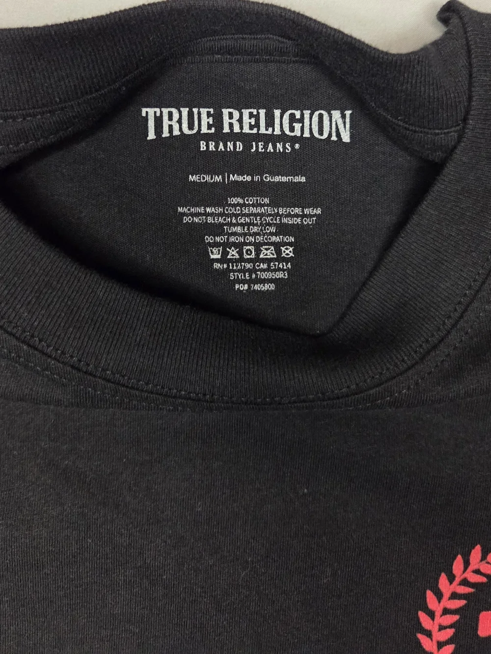 NWT True Religion Brand Jeans World Tour Black T-Shirt Buddha Guitar M